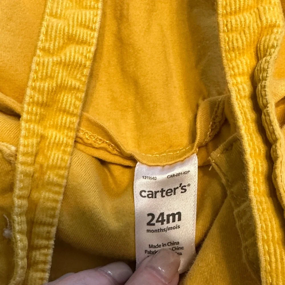 Carter's Mustard Corduroy Dress‎ with Cat Pockets girls size 24 months